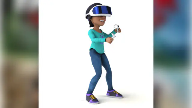 Riesiges Virtual Reality Spielemenü an einer VR-Gaming-Station in Rostock